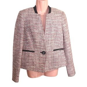 Jones Studio Separates Coral/Beige Long Sleeve‎ Blazer/Jacket Size 4 One Button